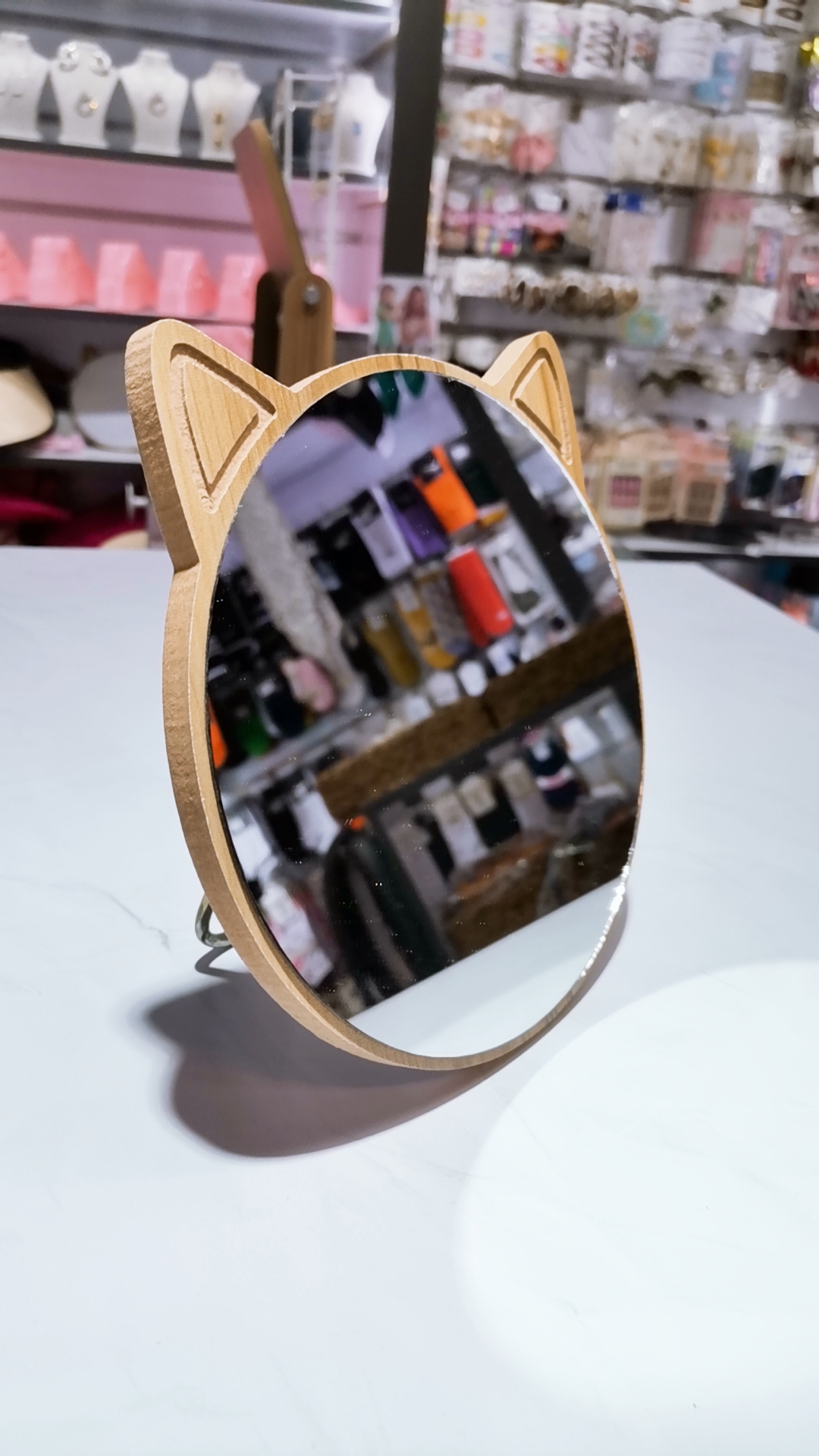 آینه رومیزی طرح گربه